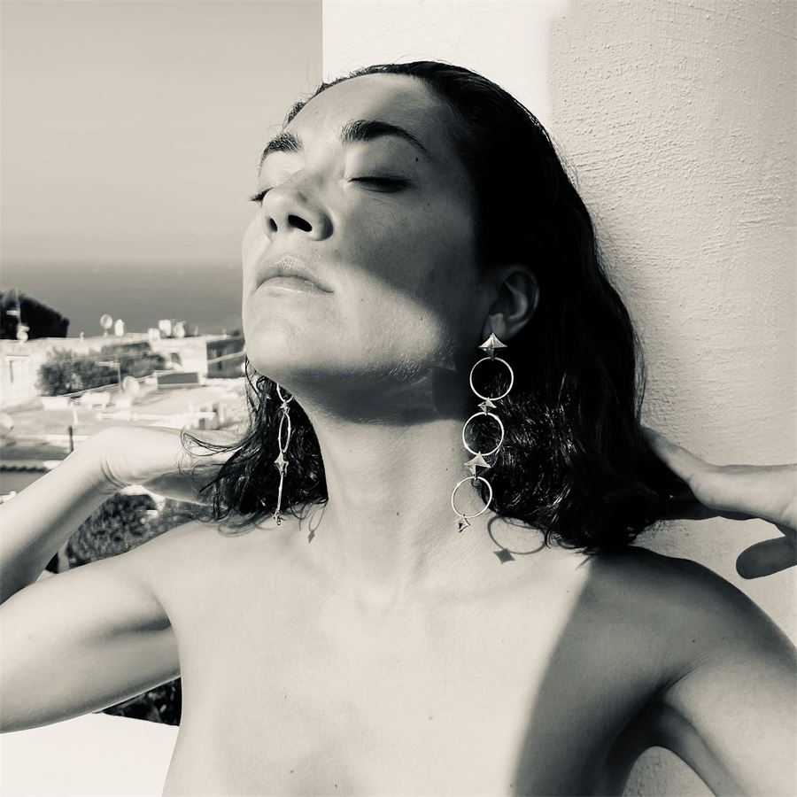 'Solis' earrings with circles and rhombus SOLIS | OR CER/ROML